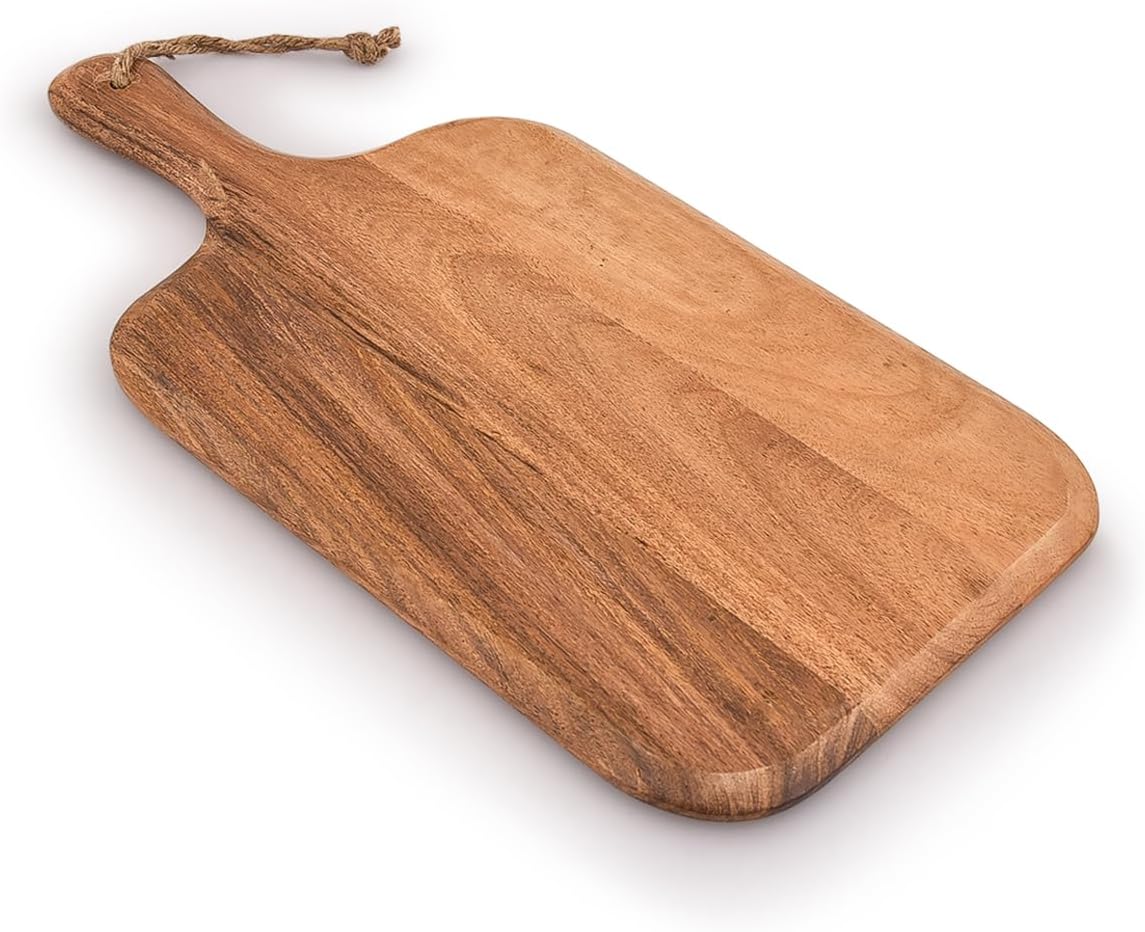 15"x7" Wooden Cutting Board with Handle – Multi-Purpose Serving & Chopping Board for Kitchen and Table