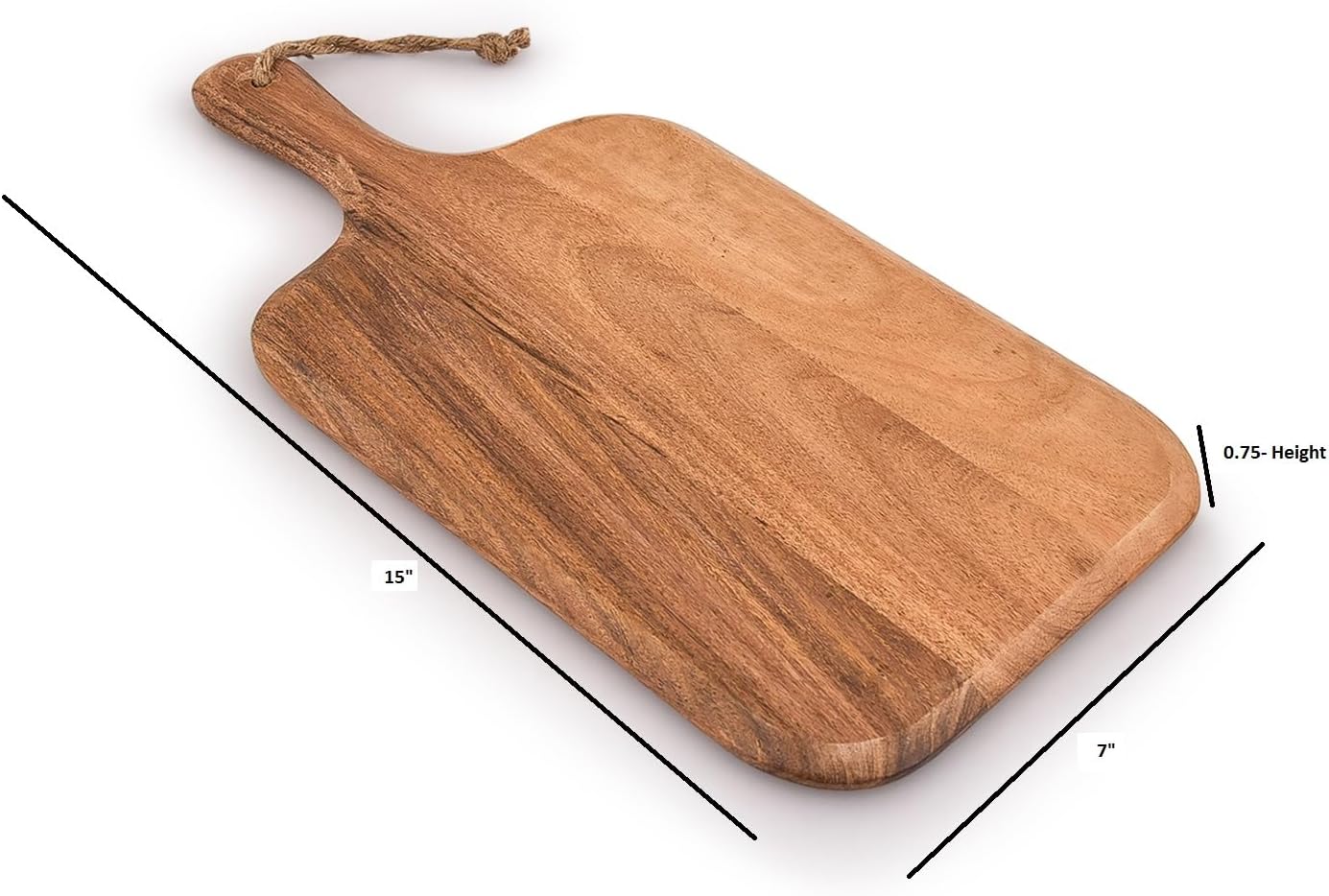 15"x7" Wooden Cutting Board with Handle – Multi-Purpose Serving & Chopping Board for Kitchen and Table