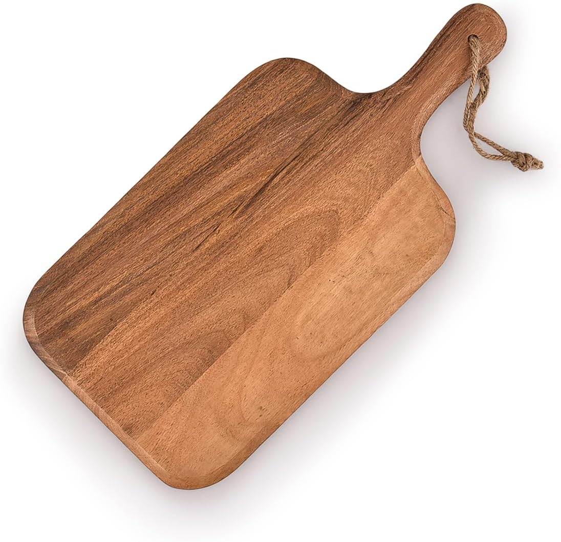 15"x7" Wooden Cutting Board with Handle – Multi-Purpose Serving & Chopping Board for Kitchen and Table